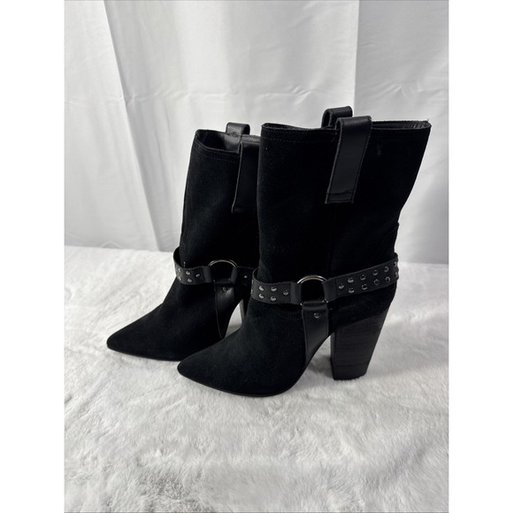 Dingo Dancing Queen Women's Black Suede Mid Calf Boots Size 9 Med - Picture 5 of 5